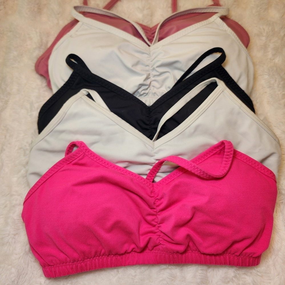 Lot of 2 White Handful Activewear Bras Adjustable Small